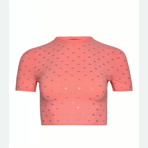 Alexander Wang Crystal Logo Short Sleeve